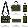 Miniatyrbild 5 av 5: Tote Bag Dam Canvas Tote Väskor Tjock Canvas Crossbody Axelväskor Med Dragkedja Och Axelrem För Arbete Skola Resor Shopping