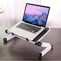 Miniatyrbild 6 av 8: Hopfällbart Laptopbord, Aluminium ergonomiskt stativ (vit) silver 875
