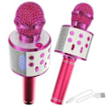 Miniatyrbillede 4 af 5: Karaoke mikrofon med højttaler og Bluetooth pink 320