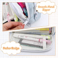Miniatyrbillede 5 af 7: Aprikos Pennetui med Lommer Stor Pennetui Multifunktionel Pennetui Preppy Pennetui Papirvarer Organizer Æstetiske Makeuptasker Blue