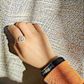 Miniatyrbillede 5 af 5: Angstring Kvinder med Kubisk Zirkonia Blomst Roterbar Justerbar Meditation Stress Relief Ring guld