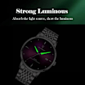 Miniatyrbillede 5 af 6: POEDAGAR Ultra Tynde Mænd Quartz Armbåndsur Vandtæt Luksus Mærke Lysende Ur Mænd Rustfrit Stål Casual Gaver green