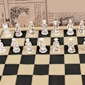Miniatyrbilde 5 av 5: Ny Antik Sjakk Små Lær Sjakkbrett Qing Livsliknende Sjakkbrikker Figurer Foreldregaver E