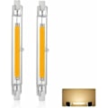 Miniatyrbillede 1 af 5: R7s LED-pære 118mm 20w dæmpbar, varm hvid 3000k 3000lm, lineær erstatning J118 300w halogenpære (FMY)