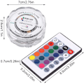 Miniatyrbillede 3 af 5: Neddykkelige 10 LED-lys, RGB Multifarvet Vandtæt