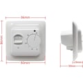 Miniatyrbilde 4 av 5: Manuell elektrisk gulvvarmetermostat med AC 220V 16A sonde, mekanisk gulvvarmetermostatkontroll