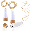 Pikkukuva 1 / 5: LED-pullon korkkivalot, USB-ladattava, 6ft 20 LEDiä, kupari