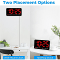 Miniatyrbild 5 av 5: Digital väggklocka, 9 tums LED digital klocka med 12/24h, stora siffror, liten tyst väggklocka BlackRed Letters