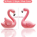 Miniatyrbilde 2 av 5: 16 stk Mini Flamingo Miniatyrfigurer Eventyrhage Miniatyrmose Landskap DIY Ornament Tilbehør (2 stiler), Kakedekorasjon, Mikrolandskap