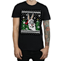 Miniatyrbilde 3 av 5: Looney Tunes Herr Bugs Bunny Jul Fair Isle T-skjorte 3XL Svart Black 3XL