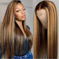 Miniatyrbilde 3 av 5: Ombre Blonde Peruk for kvinner Syntetisk Lang Rett Hai