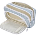 Miniatyrbillede 2 af 7: Aprikos Pennetui med Lommer Stor Pennetui Multifunktionel Pennetui Preppy Pennetui Papirvarer Organizer Æstetiske Makeuptasker Blue