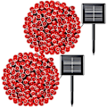 Pikkukuva 1 / 5: 200 LED punainen aurinko Halloween-valot, 75,5 jalkaa punainen jouluvalot Ou