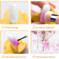 Miniatyrbillede 3 af 4: Neglesvampe til Ombre, Svampe Neglekunstbørste, Dobbelthovedet Ombre Neglesvamp med 4 Udskiftningshoveder, til Gradient Negledesign CDQ