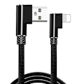 Miniatyrbilde 1 av 5: Flettet 2.4A kabel - 3 meter lang Lightning Svart black Lightning