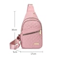 Miniatyrbilde 8 av 9: Liten Sling Ryggsekk for Dame Brystveske Rosa pink