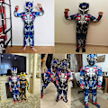 Miniatyrbilde 2 av 4: Barn Optimus Prime Kostyme Superhelt Transformers Jumpsuit Dress Halloween Rollespill Muskeldrakt Gutter Anime Maske Gave M(7-9Y)