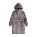 Miniatyrbillede 1 af 2: Mub- Lat par morgenkåbe pullover tæppe hætte udendørs indendørs varm TV-tæppe hoodie tæppe Mørkegrå model M Dark gray model