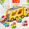 Miniatyrbild 4 av 5: Leksaksbilar för småbarn 1-5 år, pojkar och flickor, 5-i-1 byggfordon leksaksbilar