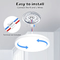 Pikkukuva 5 / 5: LED-kattovalaisin, kattovalaisin, LED-kattovalaisin 24W, 6500K, 2000LM, IP44 vedenpitävä pyöreä moderni yksinkertainen valkoinen kylpyhuonevalaisin kellarilamppuun Ø30cm