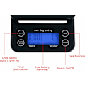 Miniatyrbild 5 av 10: INF Digital Köksvåg / Kaffevåg 3 kg/0.1 g precision Sort