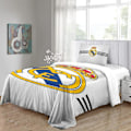 Miniatyrbillede 2 af 5: Real Madrid Ultra Blødt Sengetøjssæt D Sengetøj Berømt Fodboldhold Trykt Mikrofiber Dynebetræk Dele med Lynlås Lukning 135*200 CM King220x240cm