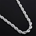 Miniatyrbillede 9 af 10: Twisted Rope Chain Halskæde 925 Sterling Sølv 22 TOMMER 22 TOMMER 22 inch