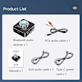 Miniatyrbillede 5 af 5: Bluetooth 5.0-modtager, trådløs billadapter til lyd med Aptx-ll lav latens 3d-surround, 3,5 mm og Rca
