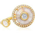 Miniatyrbillede 2 af 5: Angstring Kvinder med Kubisk Zirkonia Blomst Roterbar Justerbar Meditation Stress Relief Ring guld