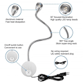 Miniatyrbilde 2 av 4: LED-rør vegglampe soveromslampe 3W (kaldt hvitt lys-sølv)