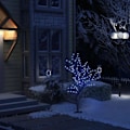 Miniatyrbilde 8 av 8: vidaXL Plastgran 128 LED-lys med kirsebærblomster, blått lys, 120 cm 2360 black