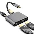 Miniatyrbillede 1 af 5: USB-C til HDMI Adapter, 2xUSB3.0/USB 3.1 med PD, grå