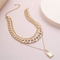 Miniatyrbilde 3 av 4: Rhinestone Curb Cuban Link Chain Choker for Women Unisex Cool