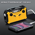 Miniatyrbild 4 av 5: Solradio, AM/FM bärbar vevradio nödradio med 2500mAh