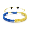 Miniatyrbillede 1 af 3: Lykkeknude Solsikke Armbånd Ukraine Flag Farve Blå Gul Kvinder Mænd Charm Vævet Håndlavet Armringe Flettet Justerbar Smykker