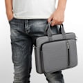 Miniatyrbillede 2 af 5: Stødsikker Laptop Taske 13.3 14 15.6 Tommer Skuldertaske Håndtaske Etui til Macbook Air Pro Kvinder Mænd Beige - 2