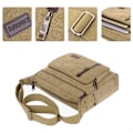 Miniatyrbilde 6 av 9: Canvasveske for menn Reise Vandring Cross Body skulderveske army green