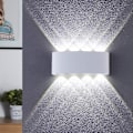 Miniatyrbillede 1 af 5: 8w LED væglampe - indendørs udendørs væglampe Ip65 justerbar op og ned vægbelysning hvid til hjem soveværelse stue gang trappe