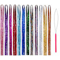 Pikkukuva 1 / 5: Glitter Tinselhår Extensions med Verktyg 12 Färger
