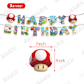 Miniatyrbild 5 av 7: Super Mario födelsedagsfest bakgrund ballonger banner SET 1