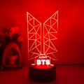 Pikkukuva 3 / 5: Qinwei 3D LED-yövalo Bts-laulaja Youth League 3D-illuusiolamppu Kaukosäädin Faneille Makuuhuoneen Sisustus --- Tyyli B2black Seat null none
