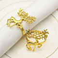 Miniatyrbilde 9 av 9: 6 stk Julhjort Serviettringer for Julmiddagsfester Bryllup Gull gold 6PCS
