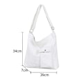 Miniatyrbillede 3 af 10: Dametasker Canvas Tote Håndtasker Skuldertasker white