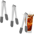 Miniatyrbillede 3 af 5: 3 stk. florsokkertang, mini silikone tang, isterningtang, Sweet Pick Mix-tang, 304 rustfrit stål tang, serveringstang til køkken, bar