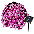 Miniatyrbillede 2 af 5: 22m Solcelle Fe Lys 200 Led 8 Streng Lys Ideel Have Pink