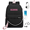 Miniatyrbillede 5 af 7: Blackpink USB Opladningsrygsæk Multifunktionsrygsæk 3