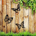 Miniatyrbillede 4 af 7: 3 stk. Metal Vægskulptur Butterfly Udskæring Vægskulptur Metal