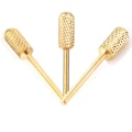 Pikkukuva 2 / 3: Sähköviilan terät - 3 kokoa - Pyöristetyt - Drillbits Gold Gold Fin grit
