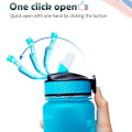 Miniatyrbillede 7 af 11: 2-pak - 1 l vandflaske med sugerør og t 1*Cleaning cup brush（Random Color）