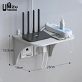 Miniatyrbillede 1 af 6: Router Flydende Hylde Hængende Stativ Multi Tap Outlet Wifi TV Set Top Box Bræt Skjult Beslag Opbevaring Organizer Væghængt Holder 23x19x13.5cm